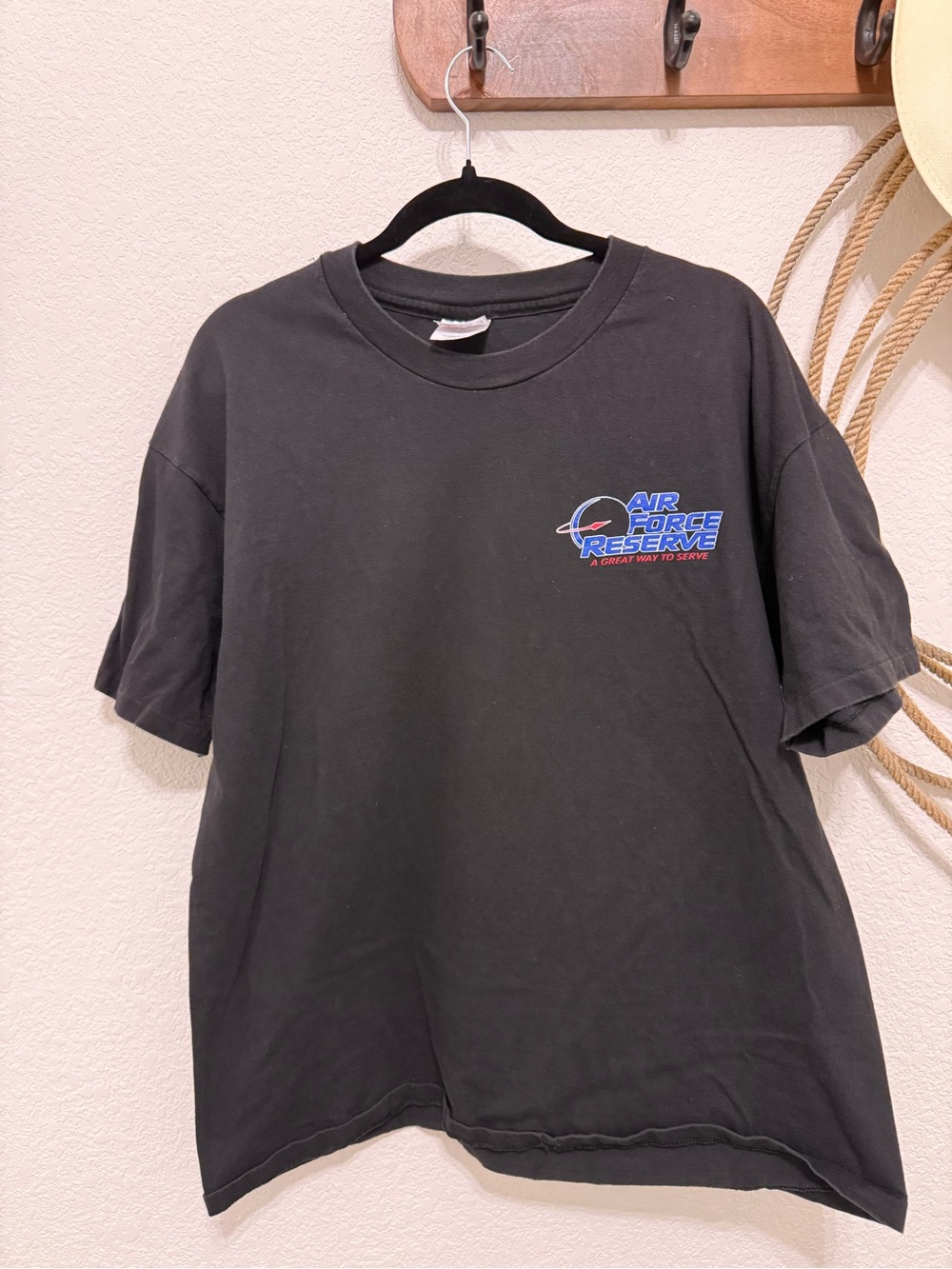 Vintage 90s Air Force Reserve Eagle Flag Tee - Size XL